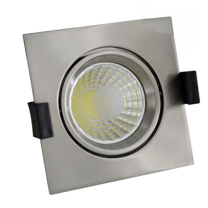 LED COB podhledové svítidlo inox 8W čtverec studená bílá