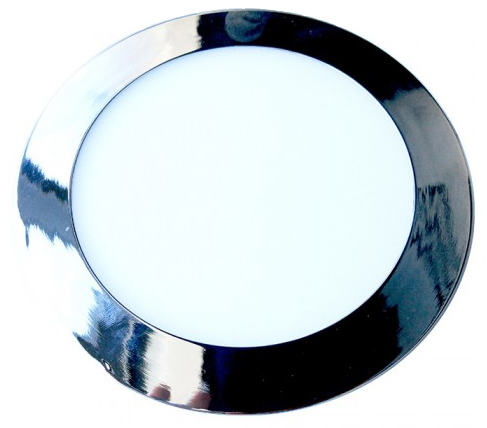LED podhledové svítidlo FLAT chrom 24W kruh, teplá bílá